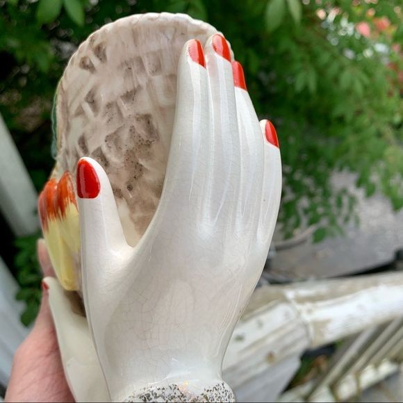 Vintage Ucagco Porcelain Basket/Vase GORGEOUS! - Picture 10 of 17